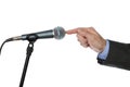 Interview with microphone Royalty Free Stock Photo
