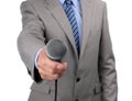Interview with microphone Royalty Free Stock Photo