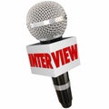 Interview Microphone Reporter Asking Questions Getting Answers
