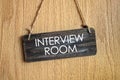 Interview room door sign Royalty Free Stock Photo