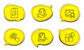Puzzle, Cogwheel settings and Prescription drugs icons set. Interview sign. Vector
