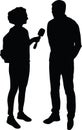 Interview silhouette vector Royalty Free Stock Photo