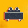 interview, users pop art, retro icon. Vector illustration of pop art