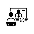 Black solid icon for Interviews, meeting and inquiry