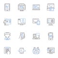 Interweb line icons collection. Internet , World Wide Web , Cyberspace , Online , Website , Nerk , Connection vector and Royalty Free Stock Photo