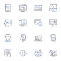 Interweb line icons collection. Internet , World Wide Web , Cyberspace , Online , Website , Nerk , Connection vector and