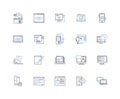Interweb line icons collection. Net, Web, Cyberspace, Online, Digital, Internet, Information vector and linear Royalty Free Stock Photo