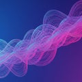 Interwoven abstract lines create a dynamic wave pattern, transitioning from vibrant p Royalty Free Stock Photo