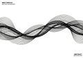 Interwoven black lines create an abstract wave pattern on a white background. The lines Royalty Free Stock Photo