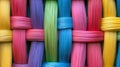 Interwoven Colorful Threads Forming a Lattice Pattern Royalty Free Stock Photo