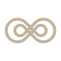 Interwoven infinity symbol. Endless loop icon. Continuous vector design. Eternal cycle emblem. Royalty Free Stock Photo