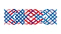 Interwoven Pattern of Blue and Red Lines, vector design Generative AI Royalty Free Stock Photo
