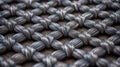 Interwoven silver threads creating textured surface pattern Royalty Free Stock Photo