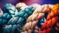 Interwoven Strength: Colorful Ropes Symbolizing Unity. Generative ai