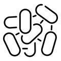 Intestinal bacteria icon, outline style