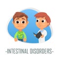 Intestinal disorders medical concept. Vector illustration.