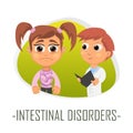 Intestinal disorders medical concept. Vector illustration.