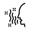 Intestinal infection transmitted by airborne droplets icon vector outline illustration