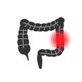 intestinal pain or irritable bowel syndrome black icon