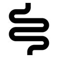 Intestine or bowels icon black color illustration flat style simple image Royalty Free Stock Photo