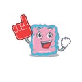 Intestine in cartoon drawing character design with Foam finger