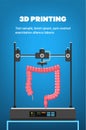 intestine digestive system gastrointestinal tract model prints on 3d bio printer medical printing of human