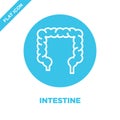 intestine icon vector from human organs collection. Thin line intestine outline icon vector illustration. Linear symbol for use