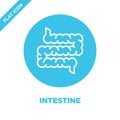 intestine icon vector from human organs collection. Thin line intestine outline icon vector illustration. Linear symbol for use
