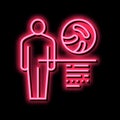 intestine microflora neon glow icon illustration