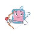 Intestine in sweet romantic cupid cartoon drawing with arrow