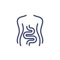 Intestines, colon line icon on white