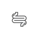 Intestines icon, color, line, outline vector sign, linear style pictogram isolated on white. Symbol, logo illustration