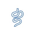 Intestines line icon concept. Intestines flat vector symbol, sign, outline illustration.