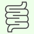 Intestines line icon. Human bowels body organ outline style pictogram on white background. Anatomy and organs signs for