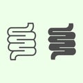 Intestines line and solid icon. Human bowels body organ outline style pictogram on white background. Anatomy and organs