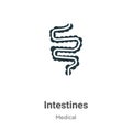 Intestines vector icon on white background. Flat vector intestines icon symbol sign from modern medical collection for mobile