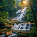 Inthanon oasis Beautiful waterfall in Inthanon National Park, Thailand Royalty Free Stock Photo