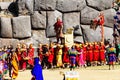 Inti Raymi Festival Inca King Being Carried Into Event