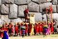 Inti Raymi Festival Inca King Being Carried In Standing