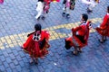 Inti Raymi Women Dancing In Traditonal Costume Cusco Peru