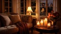 intimate candle lit room