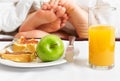 Intimate couple and breakfast Royalty Free Stock Photo