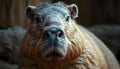 Intimate look at capybara with smooth fur and calm eyes highlighting its social and relaxed nature