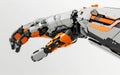Intimate Look at Robotic Arm, Isolated on White Background, Generative Ai