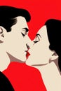 Intimate Moment: Pop Art Kiss.