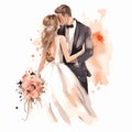 Watercolor loving couple of your wedding