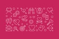 Intimate Relationship vector outline banner on red background