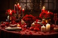 Intimate and Romantic Table Decor with Candles and Valentine\'s Accents