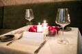 Intimate romantic table setting for two