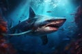 Intimidating Hammerhead shark. Generate Ai